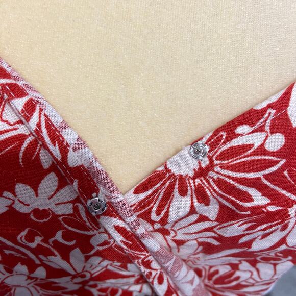 Madewell Anita Linen Puff Sleeves Floral Wrap Top Size Small - Picture 10 of 10